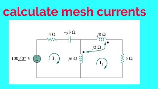 Find mesh currents  magnetically coupled circuit [upl. by Aggie309]