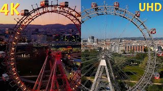 Riesenrad Wien Day amp Night Amusement Park Prater Drone City Tour 4K  Airdynamics Vienna Austria [upl. by Anire78]