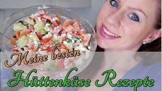 MEINE BESTEN 4 HÜTTENKÄSE REZEPTE für die Arbeit  wwwFitnessDessertde [upl. by Nnylyram]