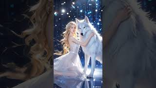 A woman performs a fusion with theSiberian White Wolf on AGT americagottalent magic [upl. by Zacharie127]