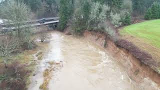 Water Rises  Bridge Crossing the Newaukum River on I5 Napavine [upl. by Moyna]