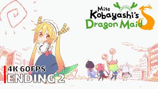 Miss Kobayashis Dragon Maid  Ending 2 4K 60FPS  Creditless  CC [upl. by Arahd]