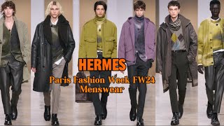 Hermes Mens FW24 Show  Paris Fashion Week January [upl. by Laehcimaj]