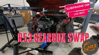 R53 Mini Cooper Gearbox Change Without Removing The Subframe [upl. by Llerryt181]