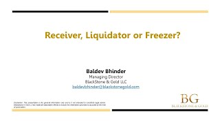 BG Webinar Dishonesty Dissipation amp Deception – Liquidation Receivership Or Freezer [upl. by Leroj341]