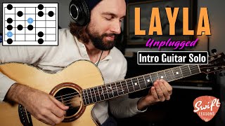 Eric Clapton quotLaylaquot Unplugged  Intro Solo Guitar Lesson [upl. by Adali]