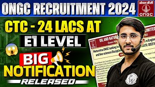 ONGC Recruitment 2024  CTC  24 lacs at E1 LEVEL  Total Posts  Eligibility  Complete Details [upl. by Mariand]