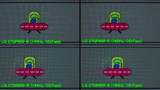 LG 27GP950B vs LG 27GN950B 応答速度比較 5760FPS [upl. by Notlek223]