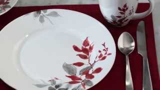 Corelle  Boutique Kyoto Leaves 16 Piece Dinnerware Set Round [upl. by Ibbetson121]