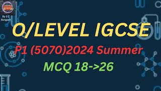 Chemistry Olevels 2024 5070 qp mayjune Q18 to Q26 [upl. by Dowdell]