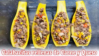 Calabacitas rellenas de carne y queso [upl. by Georgy941]