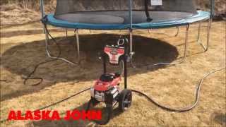 SIMPSON HONDA ENGINE PRESSURE WASHER  Trampoline Wash [upl. by Gian295]