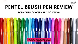 Pentel Touch Brush Pen Review  Pentel Brush Pens  Everything you need to know  New Color Swatches [upl. by Cristiano]