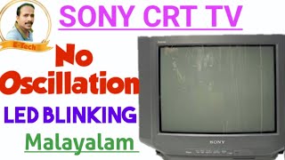 SONY CRT TV No Oscillation LED Blinking Problem ETechElectronics [upl. by Obbard]