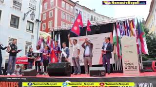 Nepali Flags in 2019 Trail World Championship in Coimbra Portugal [upl. by Kistner]