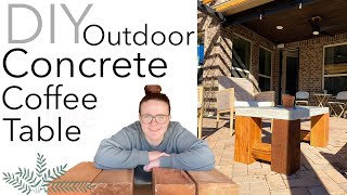 Outdoor DIY Concrete Coffee Table with Scraps and Mortar Mix [upl. by Hutchinson]