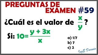 Problema de álgebra tipo examen de admisión  PE 59 [upl. by Nacim]