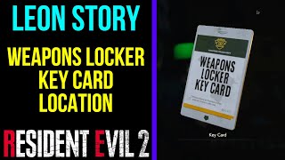 Weapons Locker Key Card Location 1st Run amp 2nd Run  RESIDENT EVIL 2 REMAKE [upl. by Pauline]