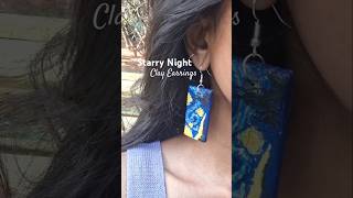 Starry Night inspired earrings🌃✨ clayearring vincentvangogh starrynight [upl. by Harlan828]