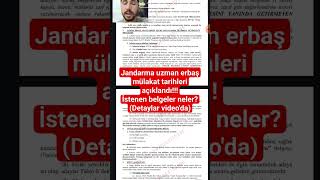 Jandarma uzman erbaş mülakat tarihleri açıklandıİstenen belgeler nelerDetaylar videoda [upl. by Thomasin]