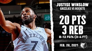 Justise Winslow Has LIFTOFF Leads Grizz Past Rockets  Full Highlights  NBA Season 202021 [upl. by Thetis]