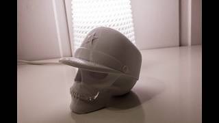 3d Printed Skull With Military Cap Timelapse [upl. by Hartill]