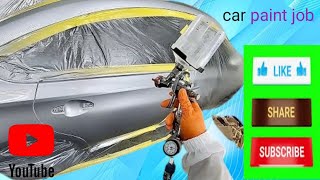 step by step silver mettalic paintdoor how detailing spraypainting silver denting carpaintjob [upl. by Nordin]