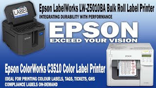 Epson ColorWorks C3510 Color Label Printer  Epson LabelWorks LW Z5010BA Bulk Roll Label Printer [upl. by Eleda]