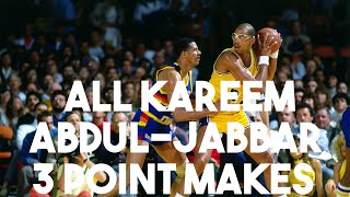 All Kareem AbdulJabbar career 3 Pointers [upl. by Ateuqram]