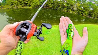 Fishing Topwater FROGS for GIANT Bass Bank Fishing [upl. by Takashi]