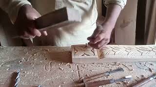 carving a star 🌟 design in wood  wood carving design  wood carving for beginners [upl. by Enilarac974]