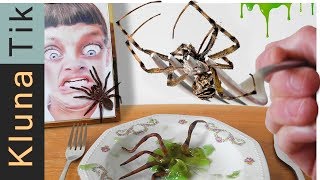 EATING SPIDERS Kluna Tik Dinner  ASMR eating sounds no talk Есть пауки Comiendo SPINNER ESSEN [upl. by Howzell]