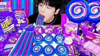 ASMR MUKBANG  직접 만든 갤럭시 꿀젤리 블루 디저트 아이스크림 먹방 amp 레시피 DESSERT GALAXY HONEY JELLY CANDY [upl. by Akili388]