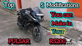 Top 5 Modifications❤️‍🔥 you can make in Pulsar RS200 Monster looks🚀 Low budget best modification [upl. by Thayne]