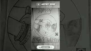 Raksha Bandhan Easy Drawing 4 video of reaching 1k Subscribers rakshabandhan sketch artistzone [upl. by Llenrrad106]