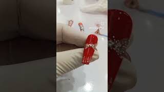 Bridal nail art in boo design explore nailart nailartdesignseasytodoathome [upl. by Aelyak]