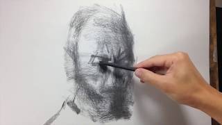 Charcoal Portrait using Nitram Charcoal [upl. by Atalee761]