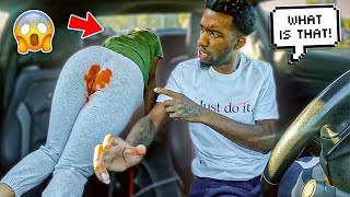 PERIOD PRANK ON GOTDAMNSAM CRAZY REACTION 🫢 [upl. by Boyd]