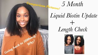 5 month Liquid biotin Update  Length Check [upl. by Galang]