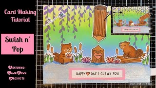 Card Making Tutorial Swish n Pop Card Featuring Lawn Fawn Old amp NewValentines DayWood You Be Mine [upl. by Johnna]