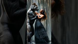 The Woman Performs a Fusion with the Gorilla americagottalent talent agt shorts [upl. by Luckin]