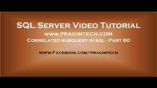 Correlated subquery in sql Part 60 [upl. by Eiramanitsirhc]