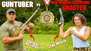 GunTuber vs World Champion Female Shooter ft Lena Miculek [upl. by Notsew]