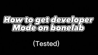 How to get Developer Mode in Bonelab [upl. by Anialeh]