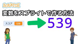 スクラッチ変数数字をスプライトで作る方法 [upl. by Willing]