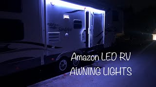 AMAZON LED AWNING LIGHTS FOR YOUR RV rvlife led glamping forestriver fifthwheel diy [upl. by Adyeren160]