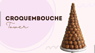 How to Make a Profiterole Tower  Croquembouche  French Wedding Cake [upl. by Cadmann]