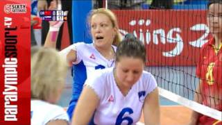 Beijing 2008 Paralympic Games Womens Sitting Volleyball SemiFinal [upl. by Leima]