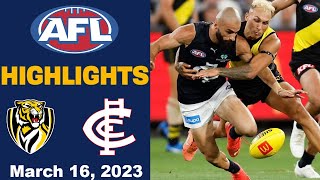 Match highlights Richmond Tigers v Carlton Blues  ROUND 1 2023  AFL highlights [upl. by Oirom791]