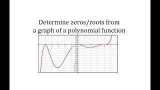 Determine the ZerosRoots and Multiplicity From a Graph of a Polynomial [upl. by Yrrep435]